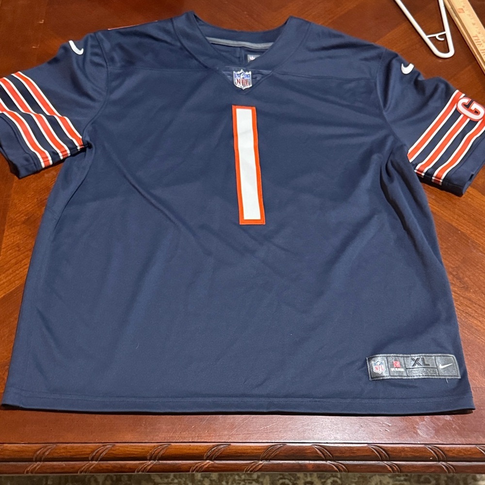 Chicago bears Justin fields NFL Navy Blue Jersey Nike - Picture 2 of 10